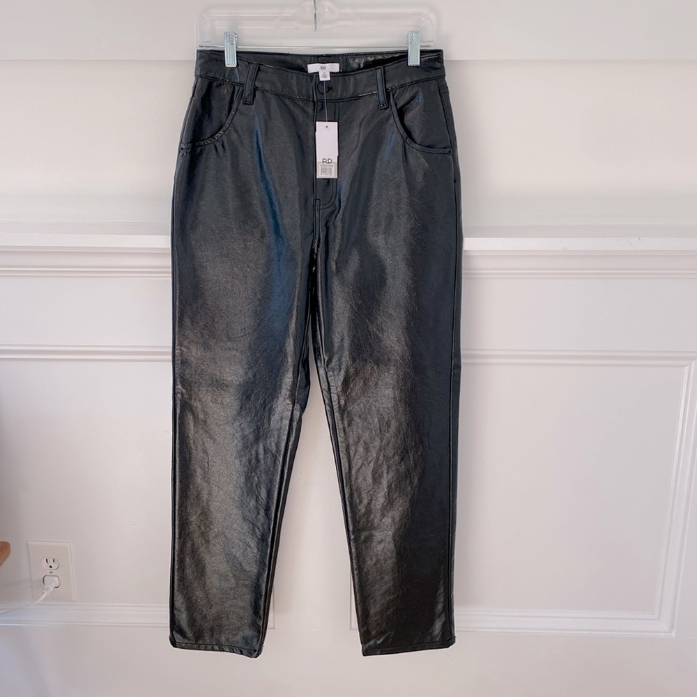 BP. Nordstrom Faux Leather Women’s Pants Black Size 30 Button Fly New with Tags